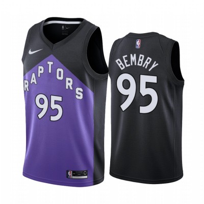 Toronto Raptors #95 DeAndre' Bembry Purple Youth NBA Swingman 2020-21 Earned Edition Jersey